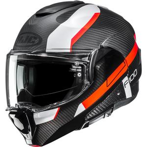 Κράνος μοτοσικλέτας HJC F100 Carbon Askan MC6HSF μαύρο-πορτοκαλί-λευκό-κόκκινο