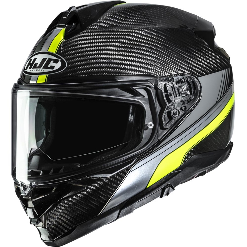 Κράνος μοτοσικλέτας full face HJC F72 Carbon Eos MC3H μαύρο-φθοροκίτρινο