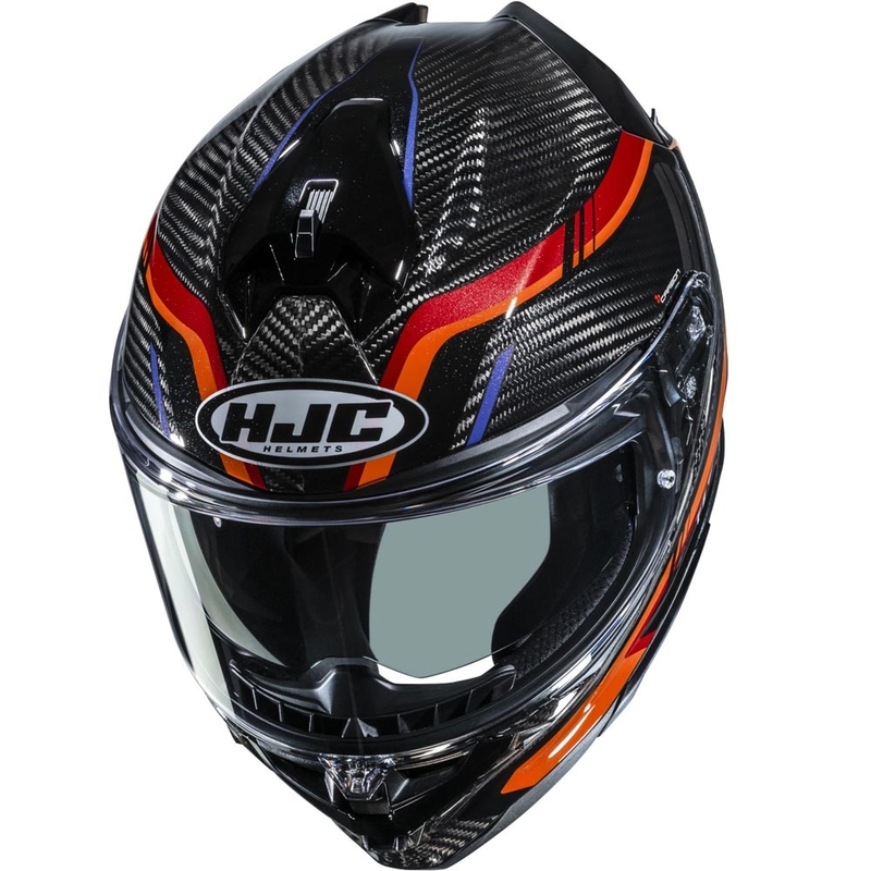Κράνος μοτοσικλέτας full face HJC F72 Carbon Kairo MC8 μαύρο-πορτοκαλί-κόκκινο-μωβ