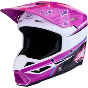 Παιδικό Κράνος Motocross Alpinestars S-M3 Falcon Μωβ-Λευκό-Μαύρο