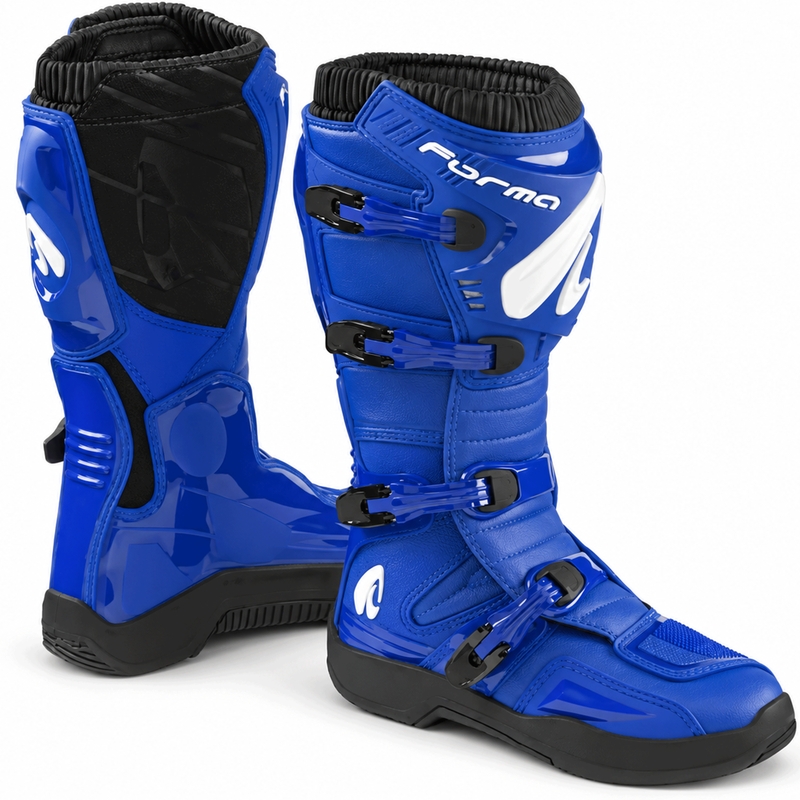 Μπότες motocross Forma Traction μπλε-μαύρο-λευκό