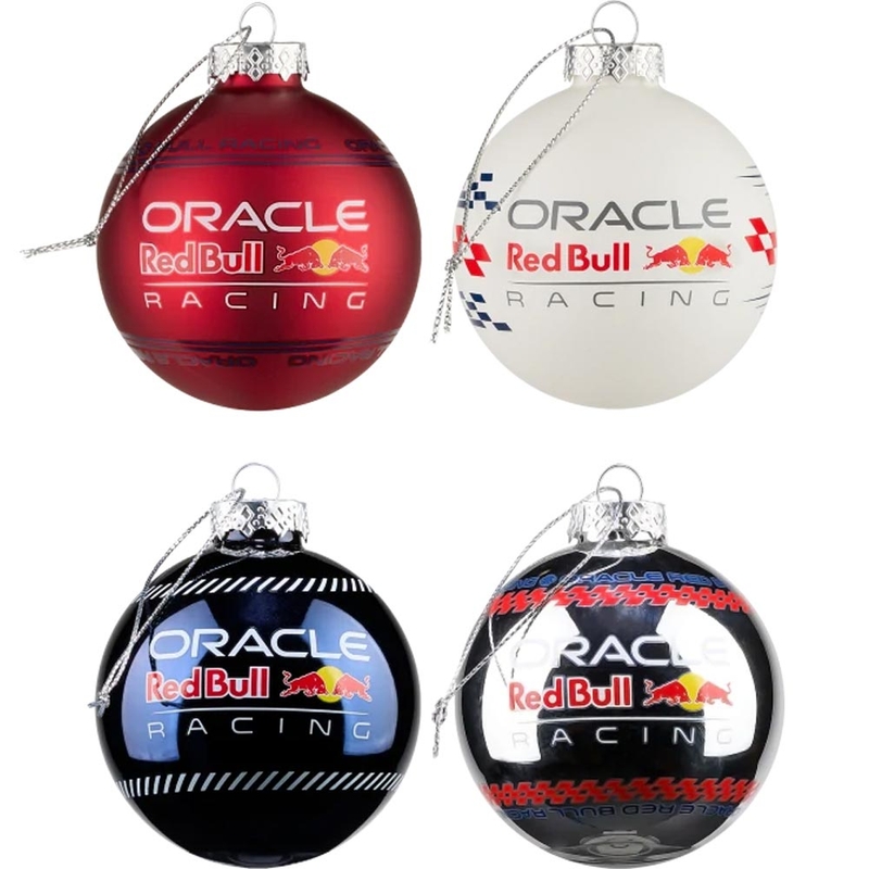 Σετ χριστουγεννιάτικων διακοσμήσεων Oracle Red Bull Racing πολύχρωμα 4 τεμάχια.