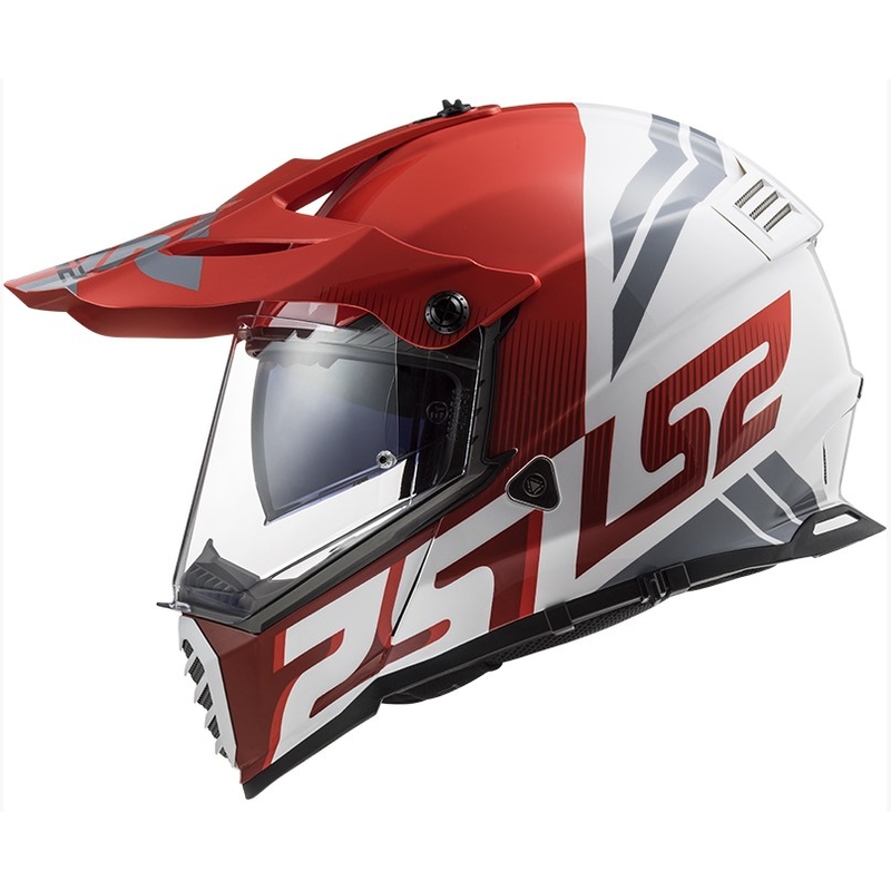 Κράνος Enduro LS2 MX436 Pioneer EVO Evolve λευκό-γκρι-κόκκινο
