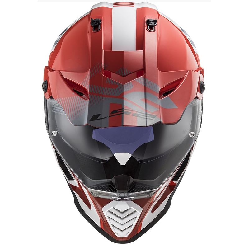 Κράνος Enduro LS2 MX436 Pioneer EVO Evolve λευκό-γκρι-κόκκινο