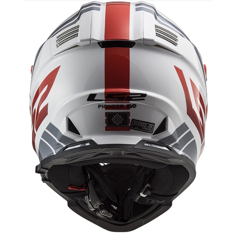 Κράνος Enduro LS2 MX436 Pioneer EVO Evolve λευκό-γκρι-κόκκινο