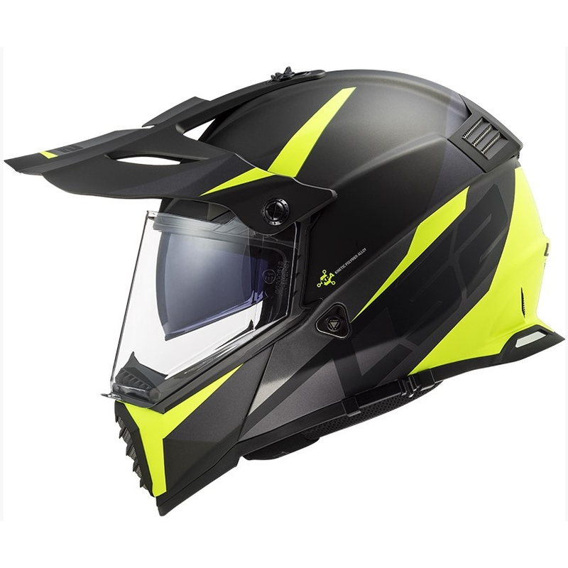 Κράνος Enduro LS2 MX436 Pioneer EVO Router μαύρο-κίτρινο φλούο