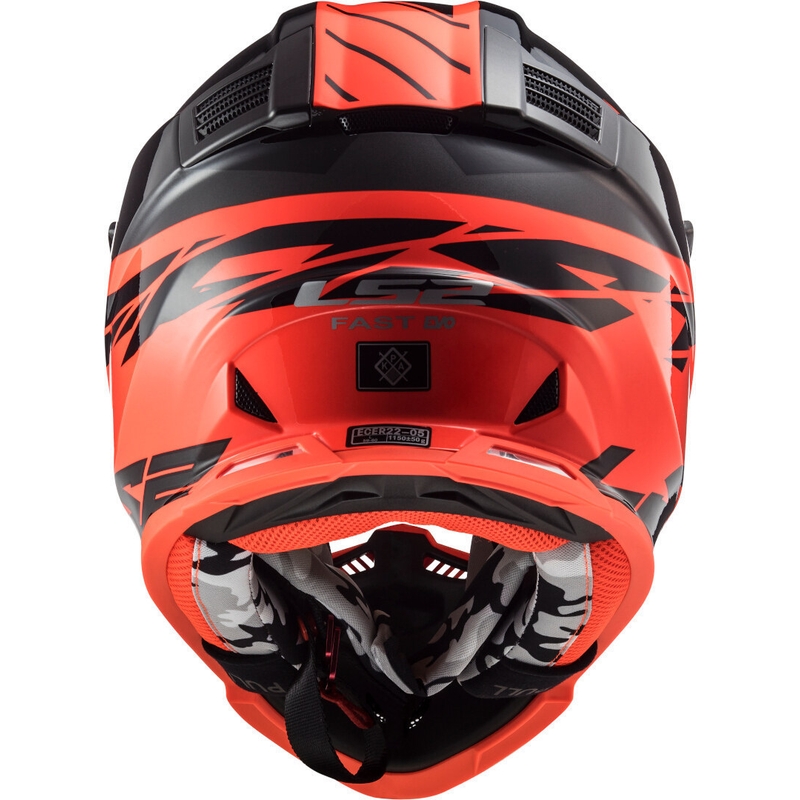 Motokrosová přilba LS2 MX437 Fast Evo Roar černo-červená výprodej