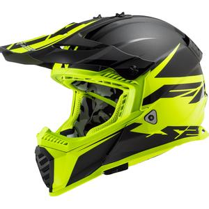 Κράνος Motocross LS2 MX437 Fast Evo Roar μαύρο-κίτρινο φλούο