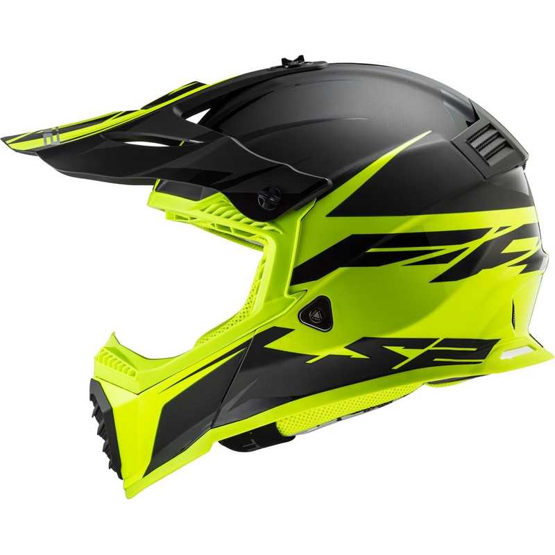 Κράνος Motocross LS2 MX437 Fast Evo Roar μαύρο-κίτρινο φλούο