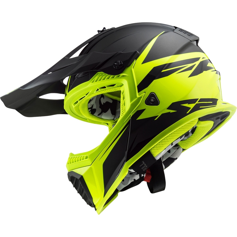 Κράνος Motocross LS2 MX437 Fast Evo Roar μαύρο-κίτρινο φλούο