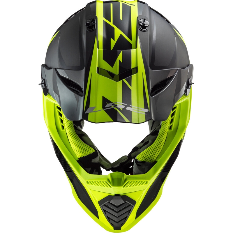 Κράνος Motocross LS2 MX437 Fast Evo Roar μαύρο-κίτρινο φλούο