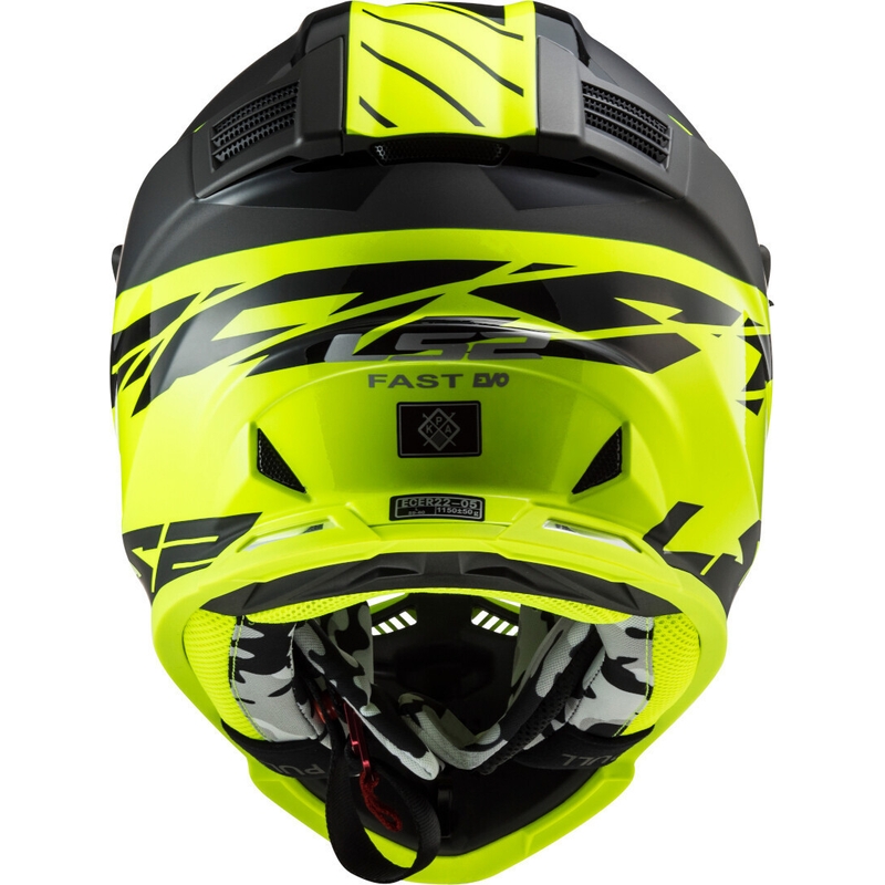 Κράνος Motocross LS2 MX437 Fast Evo Roar μαύρο-κίτρινο φλούο