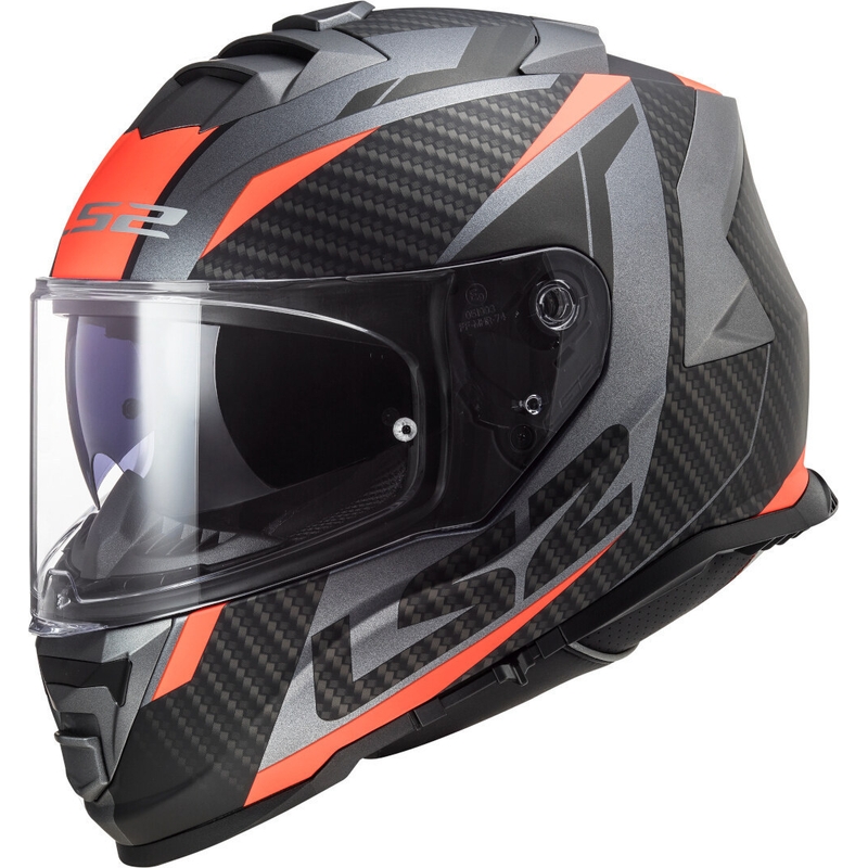 LS2 FF800 Storm Racer τιτάνιο-φλούο πορτοκαλί ενσωματωμένο κράνος μοτοσικλέτας