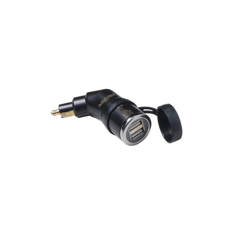 Προσαρμογέας DIN Interphone με έξοδο 2x USB για μοτοσικλέτες, 2A