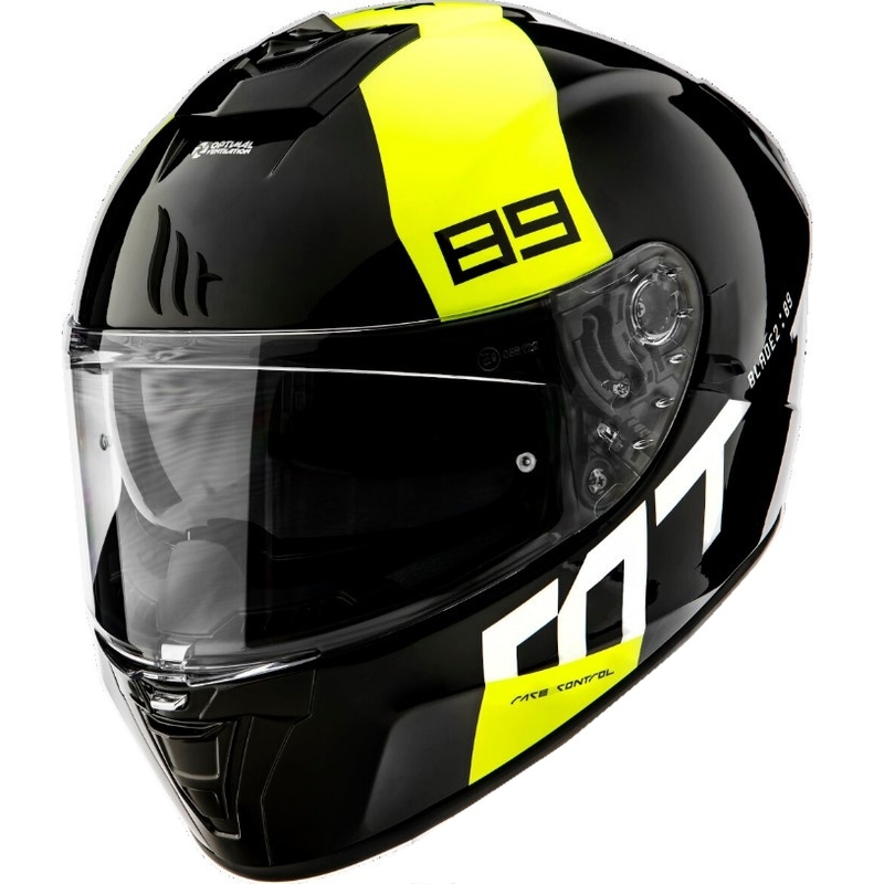 Integrální přilba na motorku MT Blade 2 SV 89 černo-bílo-fluo žlutá výprodej