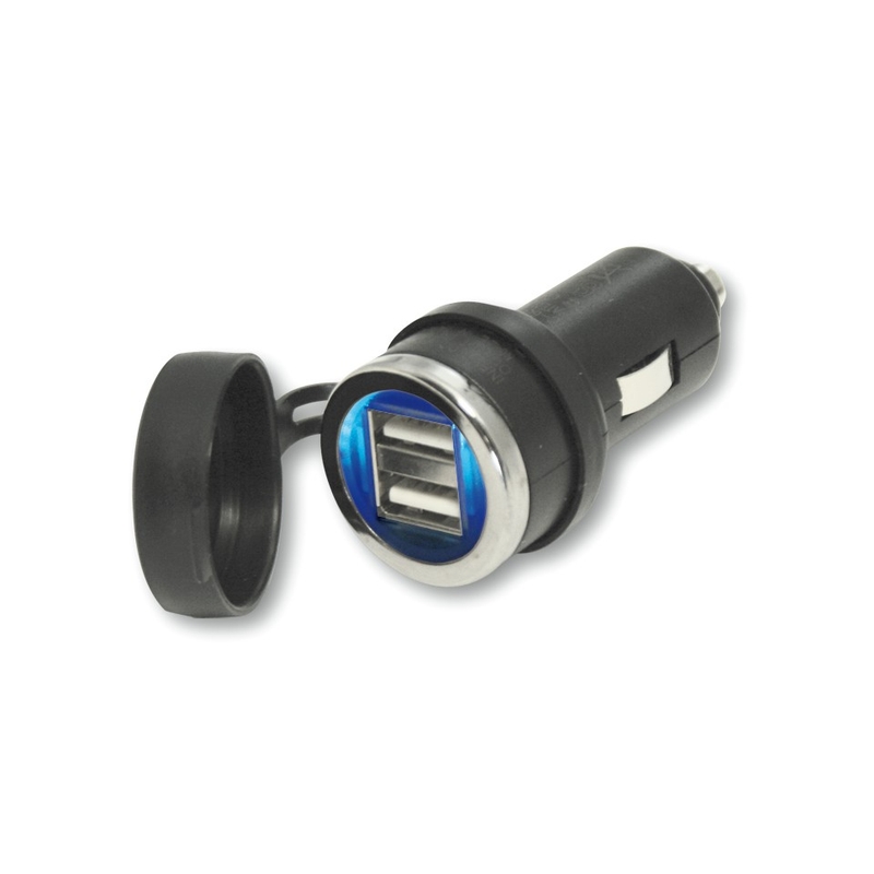 Podsvícený dvojitý USB adaptér voděodolný R-TECH