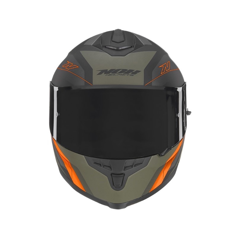 Integrální přilba na motorku NOX N302S Quest černo-zeleno-oranžová